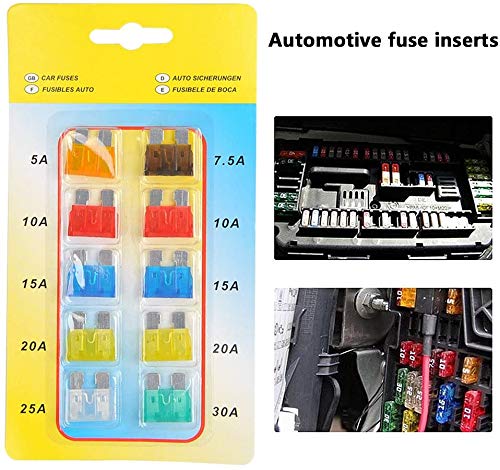 Kit d'urgence voiture 12 pièces Trousse de secours Kit de sécurité pour jeune conducteur Voiture Fusibles plats pour auto 3m Corde de remorquage câbles de démarrage de 2 m avec pinces cuivrées 500A