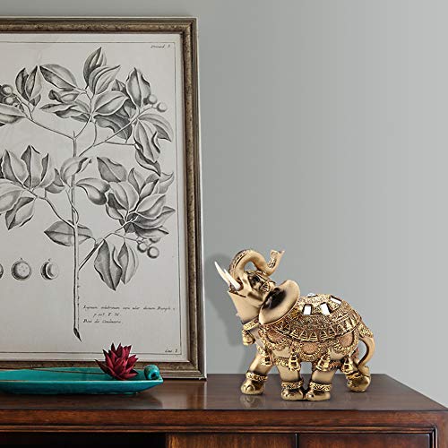Estatua Elefante Dorado Feng Shui 13.5x6x14 cm miniatura 6