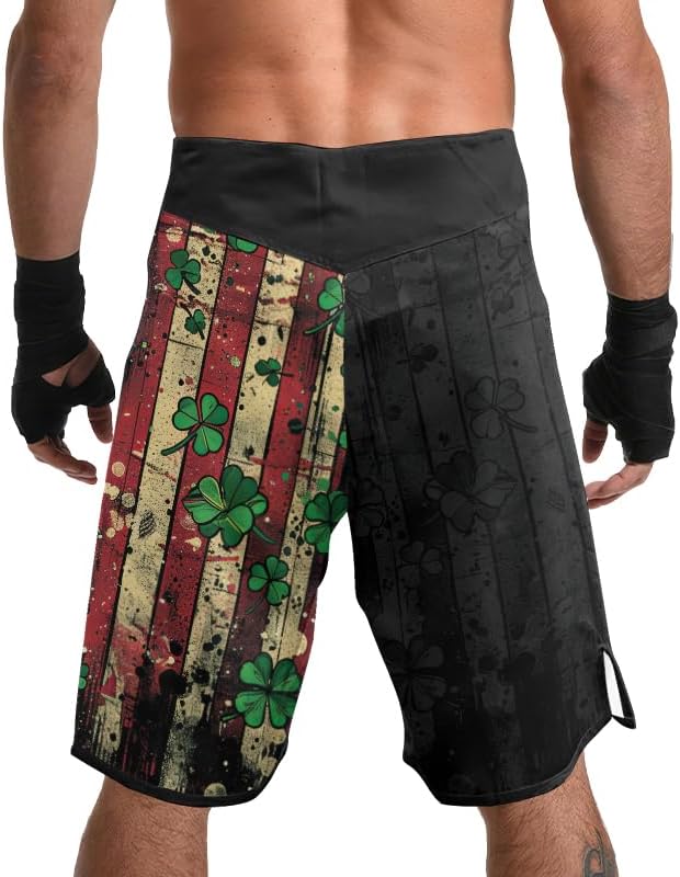 St Patrick's Day MMA Fight Shorts Grappling BJJ Compression Shorts Boxing Shorts Men
