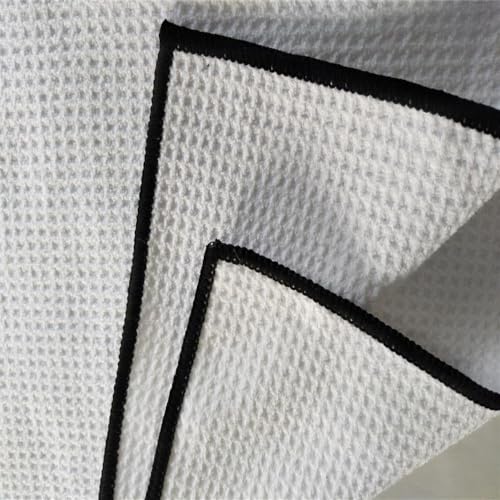 Generic White Golf Towel in Waffle Pattern