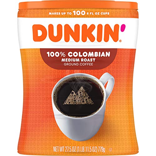 Dunkin' 100% Colombian Medium Roast Ground Coffee, 27.5 Ounce Bag (Pack Of 4) #TOP1