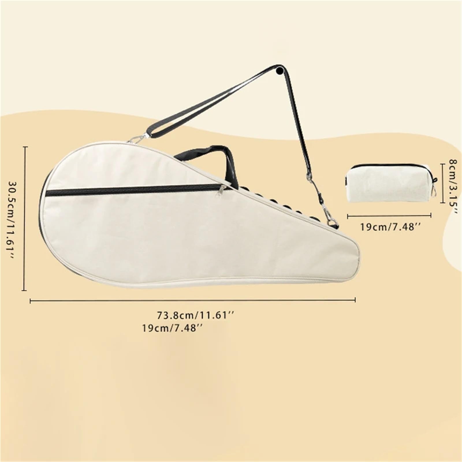 Mochila Tenis Bolsos De Hombro Individuales for Raquetas Tenis, Bolsa Bádminton, Funda Multifuncional, Volante Unisex, 1-2 Uds