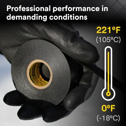 3M Scotch Super 33+ Electrical Tape, 3/4 in x 52 ft, 1 Roll, Black | Premium Grade All-Weather Vinyl, Resistant to Abrasion, Moisture, Corrosion, Alkalies - image 4