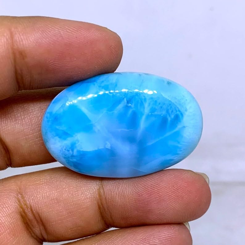 Larimar naturel en cabochon pour sublimer vos colliers faits main