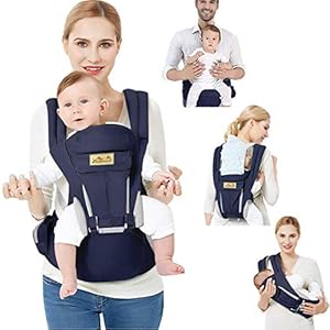 Viedouce Baby Carrier Ergonomic with Hip Seat/Pure Cotton Lightweight and Breathable/Multiposition:Dorsal, Ventral…