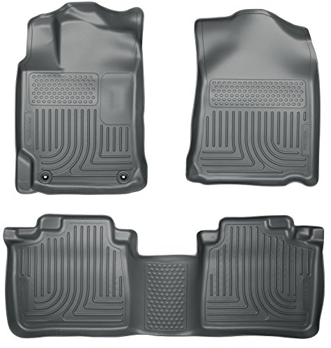 Husky Liners Weatherbeater Floor Mats | Fits 2012-2017 Toyota Camry | Front & 2nd Row, 3-pc Grey - 98902
