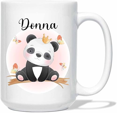 Taza de panda personalizada con nombre, regalo para amantes de los pandas para cumpleaños y Navidad, taza personalizada para amantes de los pandas,