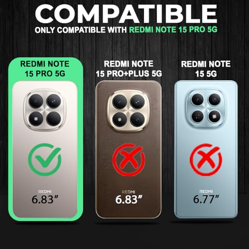 Image of AESTMO Clear Back Cover for Redmi Note 15 Pro 5G | 360 Protection | Transparent Back Cover for Redmi Note 15 Pro 5G (PC + TPU, Compatible with MagSafe Accessories, Transparent Bumper)