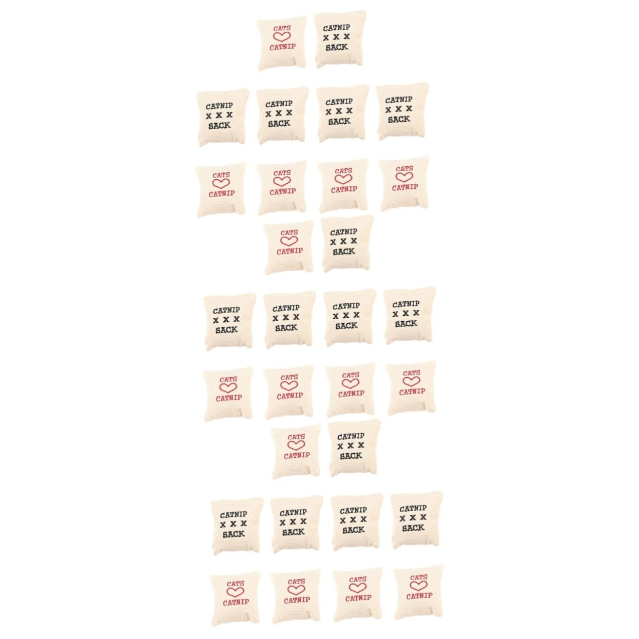 DOITOOL 30pièces Jouets pour Chat Sachets Toile avec Cataire Et Remplissage Coton Accessoires Interactifs pour Chats Plusieurs Styles