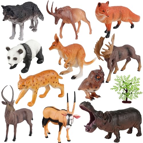 Image of FunBlast Jungle Animal Figure Toy - 12 Pcs Realistic Zoo Animals Toy for Kids, Animal Figure Playset, Learning Toys for Kid, Wild Animal Toy Figure Play Set for Kid (Set-B)