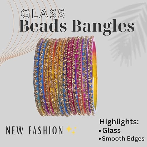 Red Stone Glass Bangle Set Kaanch ki Chudi Kada Bangles Fancy