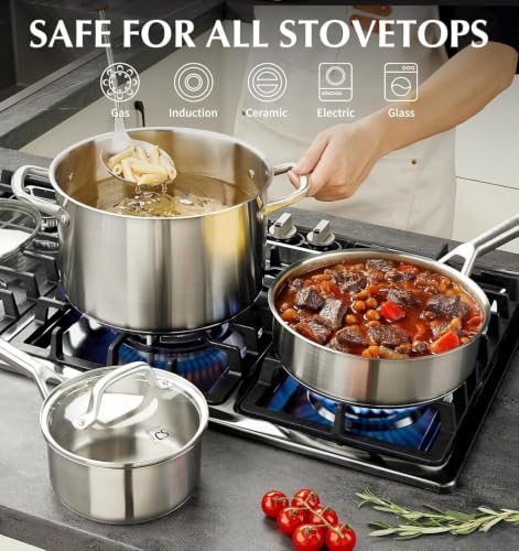 Image of KOCH SYSTEME CS Stainless Steel Cookware Set 17 Piece, 5 Ply Base Cookware