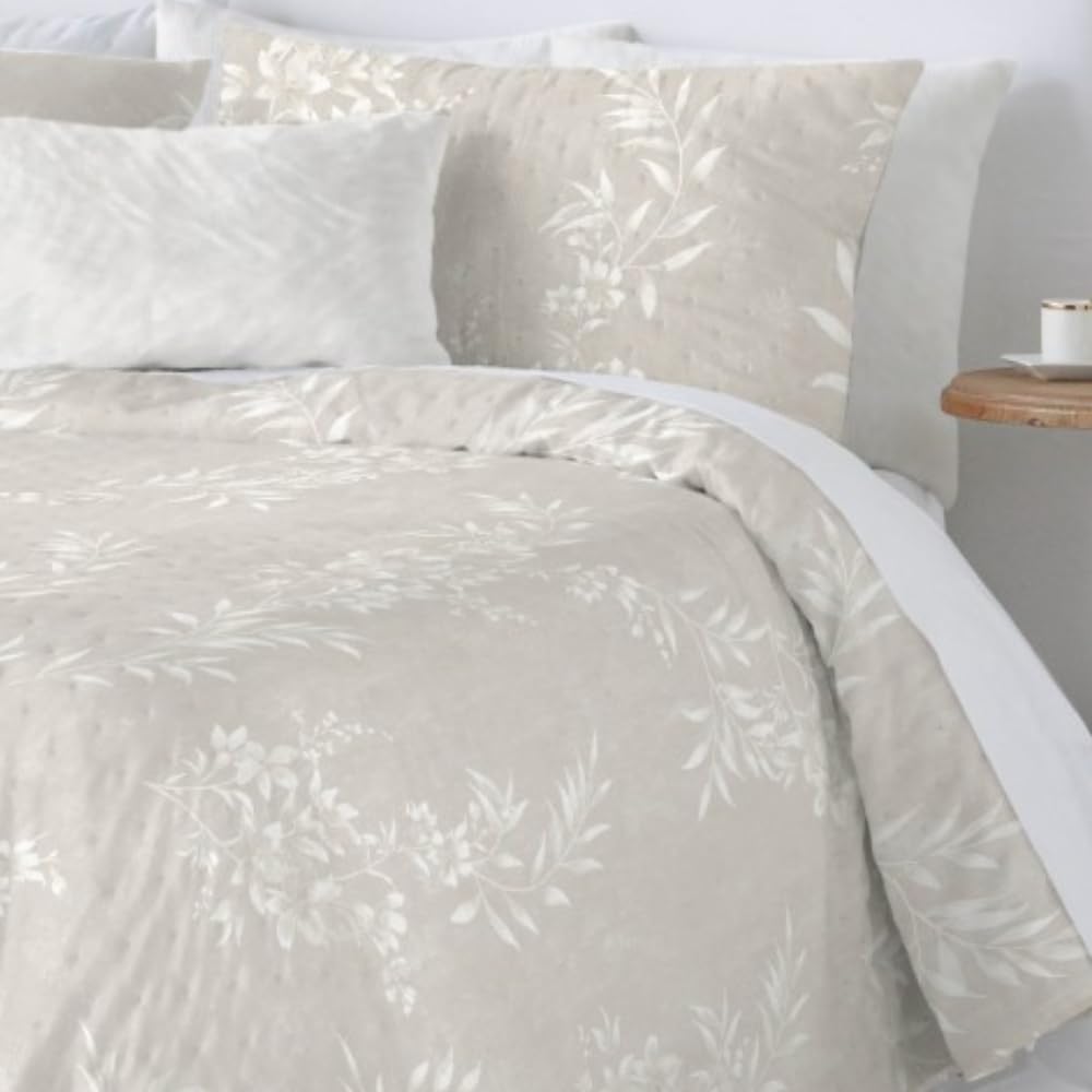 Fundeco Colcha bouti Modelo July Reversible para Primavera Verano (Beige, Cama 150/160 (250 x 270 cm.))