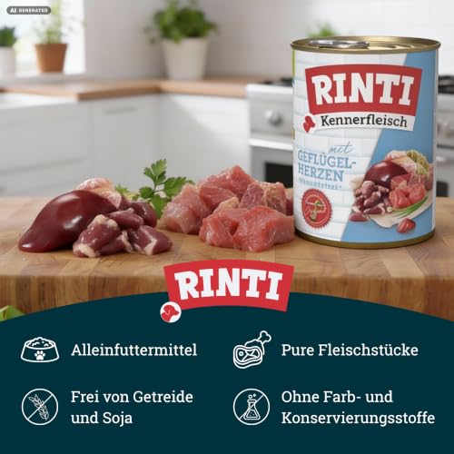 Rinti Kennerfleisch mit Geflügelherzen 800 g Stück