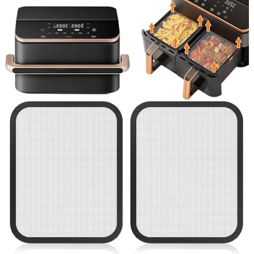 2 Pièces Protection Anti-éclaboussures pour Cosori Air Fryer, Grille Acier Inoxydable Réutilisable pour Cosori Airfryer 8.5L et Dual Blaze TwinFry 10L