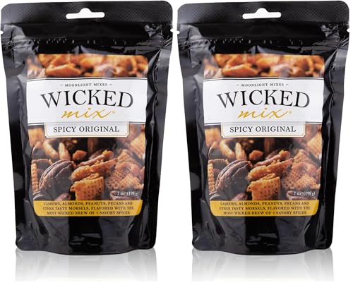 Image of Wicked Mix Snack Mix with Mixed Nuts - Sweet and Salty Snacks Trail Mix Snack Packs with Almonds, Cashews, Pretzels, Pecans - Healthy Snacks Zero Trans Fat in Resealable Bag - Original Mix (Pack of 2)