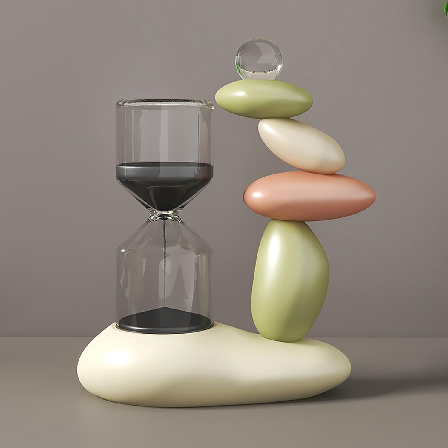 Moving Sand Art Picture Liquid Motion 3D Deep Sea Sandscape Round Natural Landscape Desktop Decoration for Desk Decor and Office Decor(F)