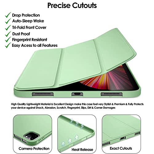 Image of DuraSafe Cases for iPad Pro 11 inch 4th 3rd 2nd Gen Case A2759 MNXE3HN /A MNXD3HN /A A2435 MNXG3HN /A MNXF3HN /A MNXJ3HN /A A2761 A2762 MNXN3HN /A MP553HN /A A2377 MHQR3HN /A MHQT3HN /A A2228 - Tea Green