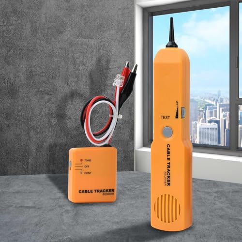 Cable Tracker,RJ11 Kabel-Tracer AntiInterferenz Multifunktionale Einstellbarer Lautstärke,Netzwerktester Kabeltester mit Tongenerator & Probe Kit für Suchen und Verfolgen,Test Circuit Kontinuität