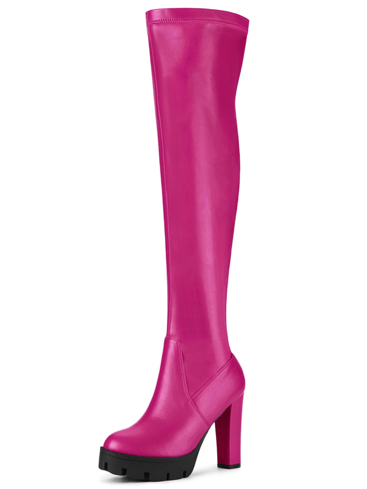 Allegra K Women's Platform Boots Chunky Heel Over Knee High Boots