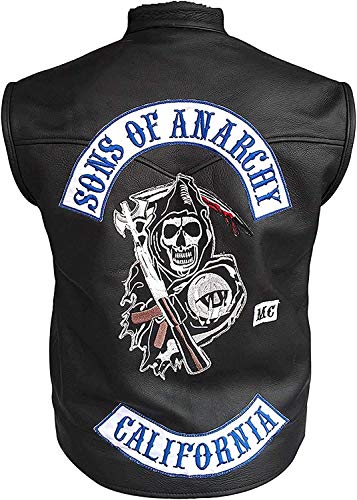 Men's SOA Motorcycle Biker Club Faux Leather Anarchy Vest
