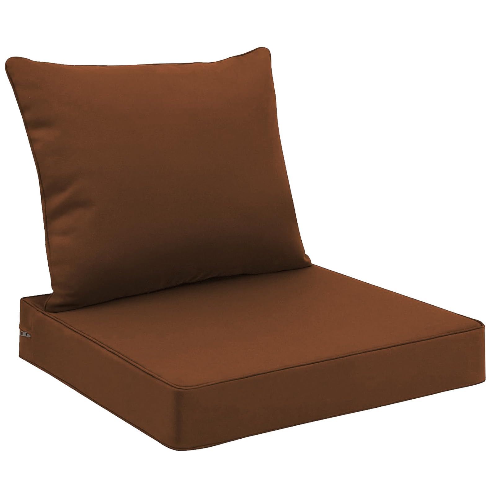 (solo cuscino per seduta), 2 cuscini impermeabili per sedie da patio, resistenti allo sbiadimento, con legacci, comodi, cuscini per sedie da esterno per mobili da veranda (caffè, 56 cm, seduta e
