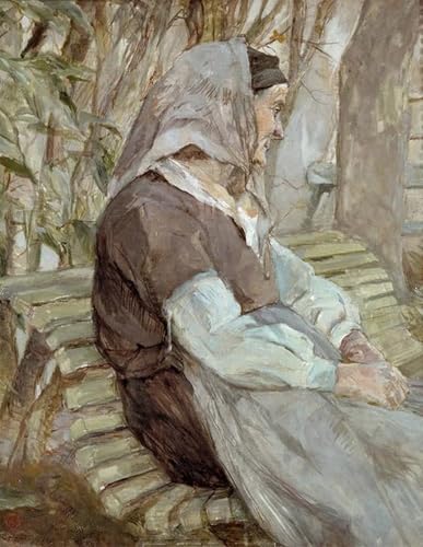 Tableaux Modernes Henri De Toulouse Lautrec Vieille femme assise sur un banc 60x90cm