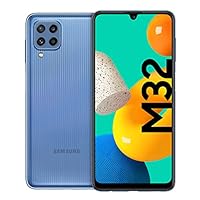 Samsung Galaxy M32 Android Smartphone ohne Vertrag, 6,4-Zoll -Infinity-U-Display, starker 5.000 mAh Akku, 128 GB/6 GB RAM, Handy in Blau, deutsche Version exklusiv bei Amazon