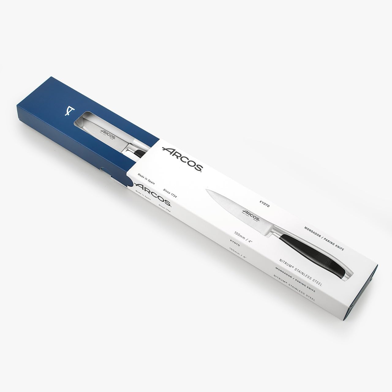 Arcos Schälmesser aus Edelstahl 100 mm - Professionelles Küchenmesser zum Schneiden, Schälen und Reinigen von Lebensmitteln - Ergonomischer Griff aus Polyoxymethylen, Schwarz, Serie Kyoto