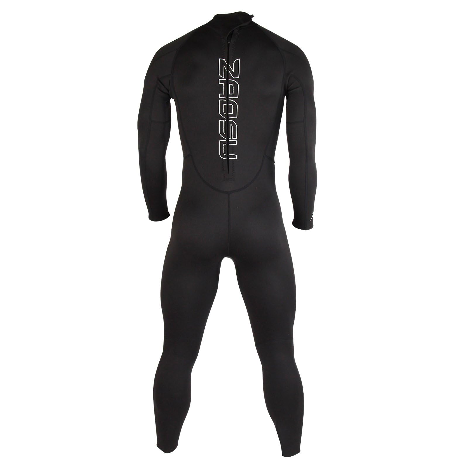 ZAOSU Neopren Fullsuit Aqua Essential | 3 mm Neopren - Schwarzer Freiwasser Neoprenanzug, Rückenreißverschluss, SUP, Schnorcheln, Surfen, Tauchen, Schwimmen