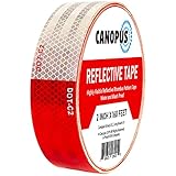 CANOPUS DOT Reflective Tape, High Visibility and Luminosity Conspicuity Tape, Red/White Waterproof Reflector Adhesive Tape, DOT-C2 Tape for Safety of Vehicle, RV, Boat, Truck, Trailer, 2 in x 160 ft