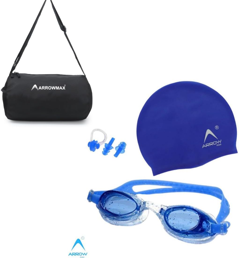 ArrowMax Swimming Kit Set (Swim Cap/Swimming Goggle/Earplugs/Noseplug) with Bag Swimming Kit () (B0C9WH5KXY) Amazon Price History, Amazon Price Tracker