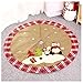 Yokam Jupe d'arbre de Noël, Tapis de Sol de Base de décoration, avec Santa Claus Snowman Match Buffalo Check Plaid Tree Jirt Double Caler Design Decoration Fêtes (Couleur: Rouge) (Color : Beige)