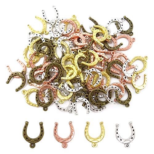 Honbay 80PCS Alloy Horseshoe Charms Pendant DIY Craft Jewelry Making Accessory