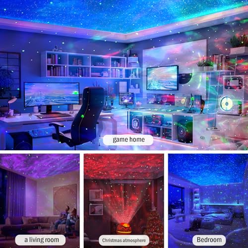 Image of XQBX Dinosaur Egg Galaxy Projector an Aurora Projector with Bluetooth Speaker & White Noise - Valentine's Gift for Her /Him, Room Decor, Soothing Sleep Aid Gifts for Teen Girls /Boys