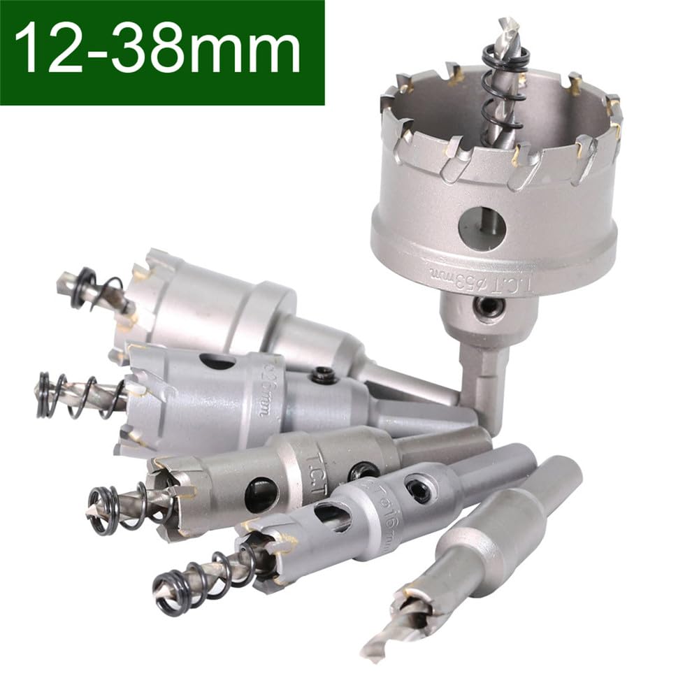 Punte per seghe a tazza TCT da 12-38 mm, fresa in acciaio al carburo di cobalto, per piastre in acciaio inossidabile, kit per il taglio di metalli in ferro, 27 mm