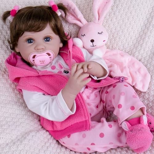 Image of Milidool Reborn Baby Dolls, Realistic Newborn Dolls, 22 inch Lifelike Weighted Soft Body Baby Doll