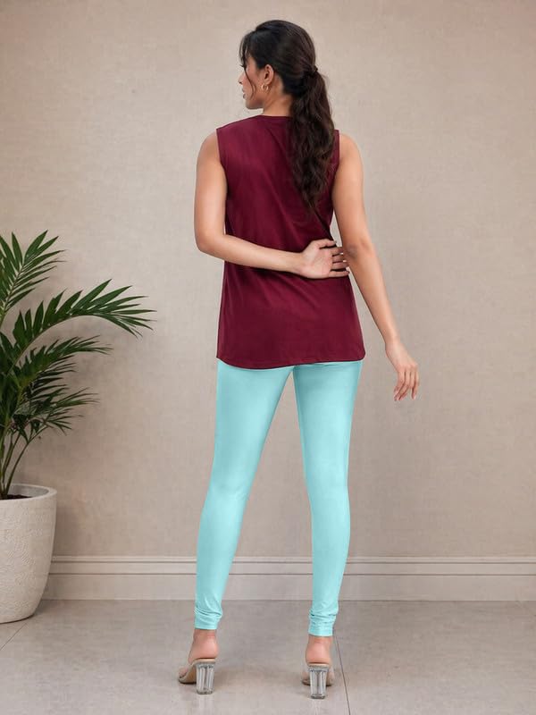 Image of TRENDMALLS Women's Microfiber Elastane Stretch Soft Churidar Length Leggings with Ultrasoft Waistband