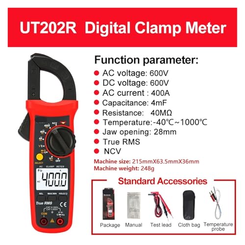 Clamp Meters UT204R UT202F UT203R 400A 600A Amperimetric Clamp Digital(UT202R) miniatura 2