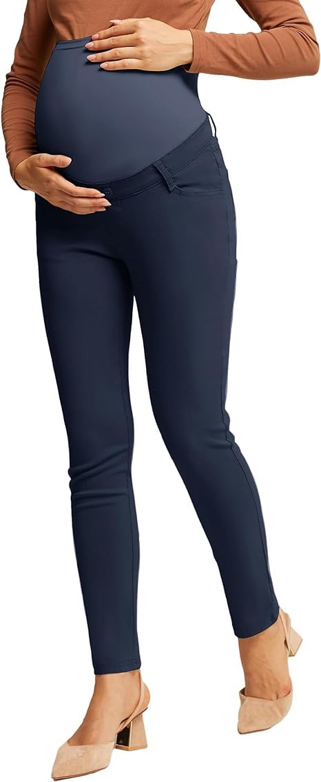 Maacie Pantaloni premaman da lavoro, casual, alla moda, da donna, set da 2 pezzi