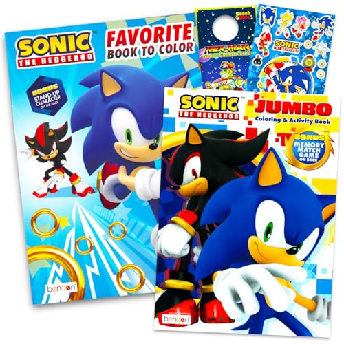 Sonic the Hedgehog Coloring Books for Kids 4-8 - Activity Bundle + Stickers