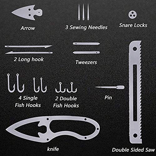 Cartão de sobrevivência, 4 peças, portátil, de aço inoxidável, conservante, multiferramentas, cartão