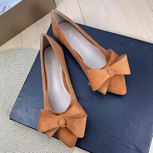 Image of Stunner Womens Flats Fashion Pointed Toe Bowknot Ballet Flats Cute Slip On Dress Flats Comfortable Party Wedding Flats2
