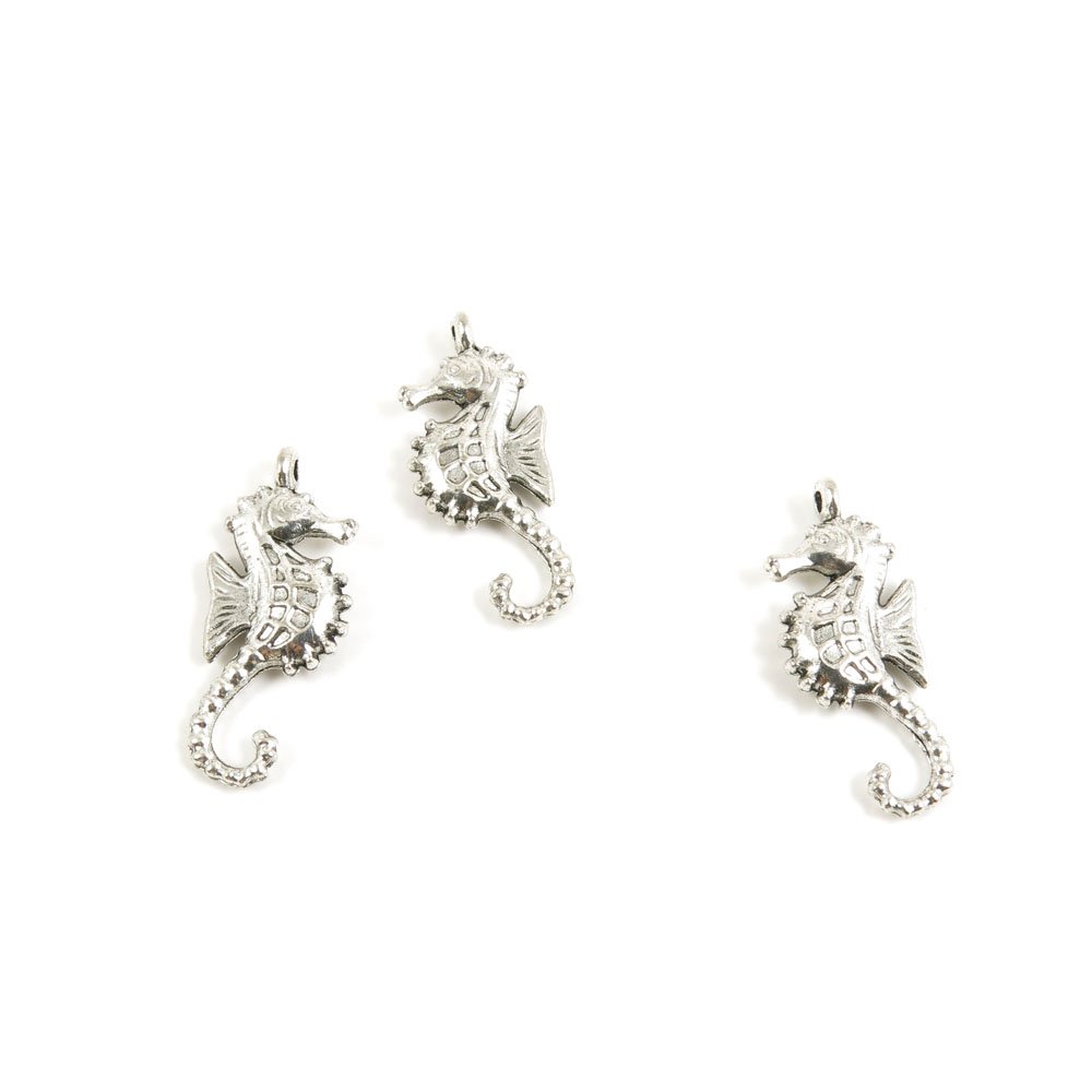 40 Pieces Antique Silver Tone Jewelry Charms V1HW3U Seahorse Sea Horse Craft Art Making Crafting Beading