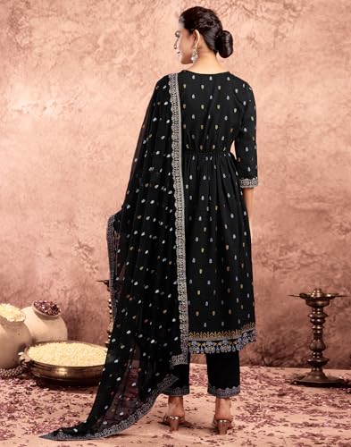 Image of SIRIL Women's Rayon Viscose Printed Kurta Pant with Dupatta Set