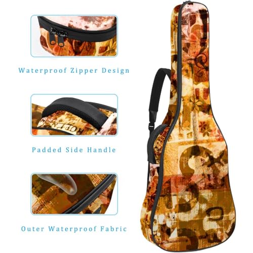 Housse de guitare en tissu Oxford épais rembourré avec boucle de suspension et sangle de cou Motif floral abstrait 101,6 cm, Multicolore., 42.9×16.9×4.7 in, Sac de transport tendance pour guitare - Les Beatles, Paul McCartney, John Lennon, RIngo Starr, George Harrison Housse de guitare en tissu Oxford épais rembourré avec boucle de suspension et sangle de cou Motif floral abstrait 101,6 cm, Multicolore., 42.9x16.9x4.7 in, Sac de transport tendance pour guitare – Image 5