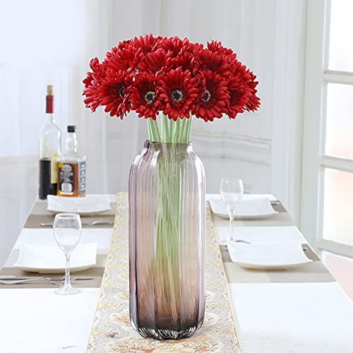 7Pcs Artificial Gerbera Daisy Red Silk Flowers Realistic Fake Daisy Flowers For Home Garden Wedding Party Decorations #TOP4