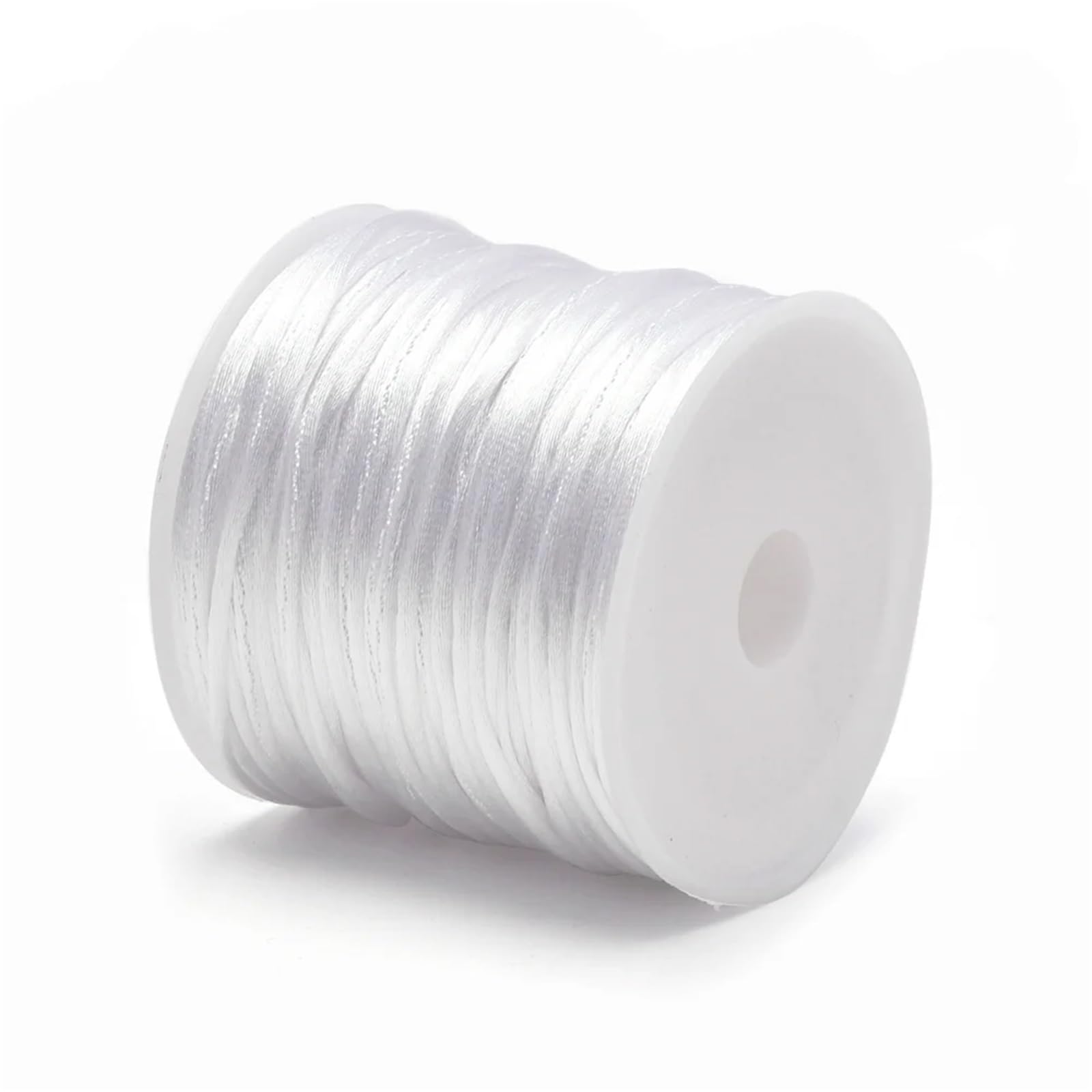 Elastic String for Bracelets 20Roll for 1.5mm Crafts Satin Rattail Cord from Nylon for Chinese Knot, Macramé, Trim, Jewelry Making 24 Yards(White)