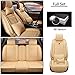 Produktbild Cobear 5 Sitze Universal Leder Autositzbezüge Sitzschoner Auto für V olkswagen Passat GLI GTI Luxus Sitzbezügesets Kompatibel mit Airbag Beige