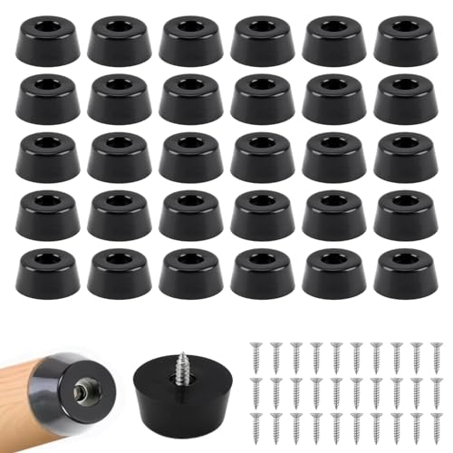 30 Piezas Patas de Goma, Patas de Goma para Muebles con Tornillos Protectores de Suelo Tacos Clavos de Almohadilla para Muebles Duraderos Antideslizantes para Sillas Mesas Tablas de Cortar